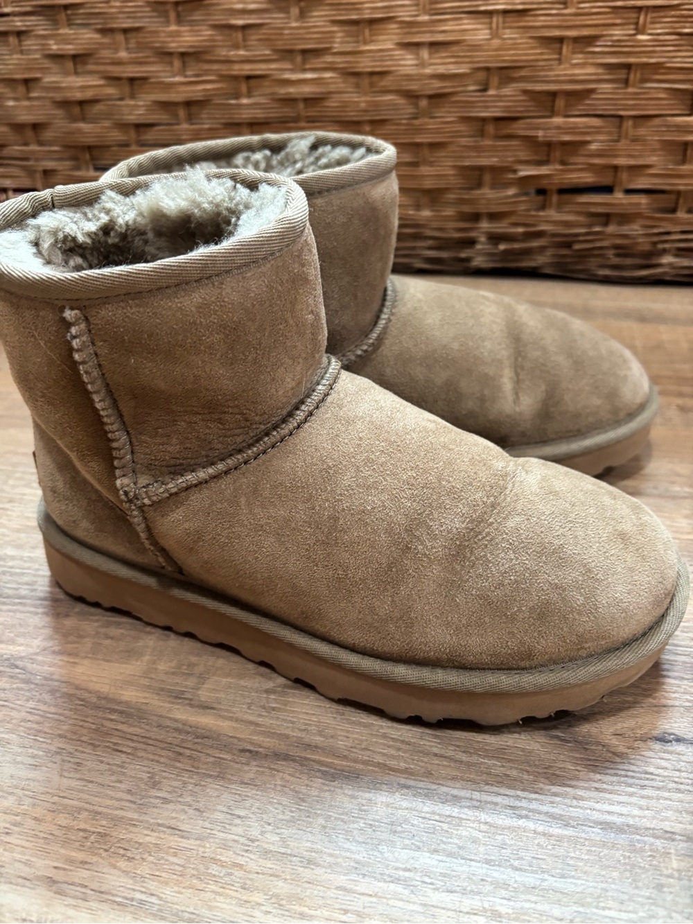 UGG Chestnut Classic Mini Suede Ankle Booties